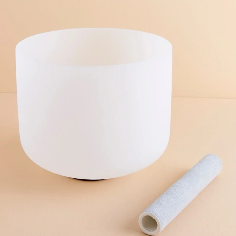 Crystal Singing Bowl white with soft stick new - Picture 4 of 8